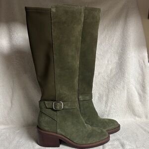 Vince Camuto Forest Green Suede Heeled Boots
